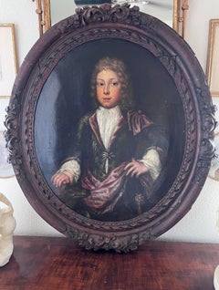 Baroque English Portrait of boy and his dog