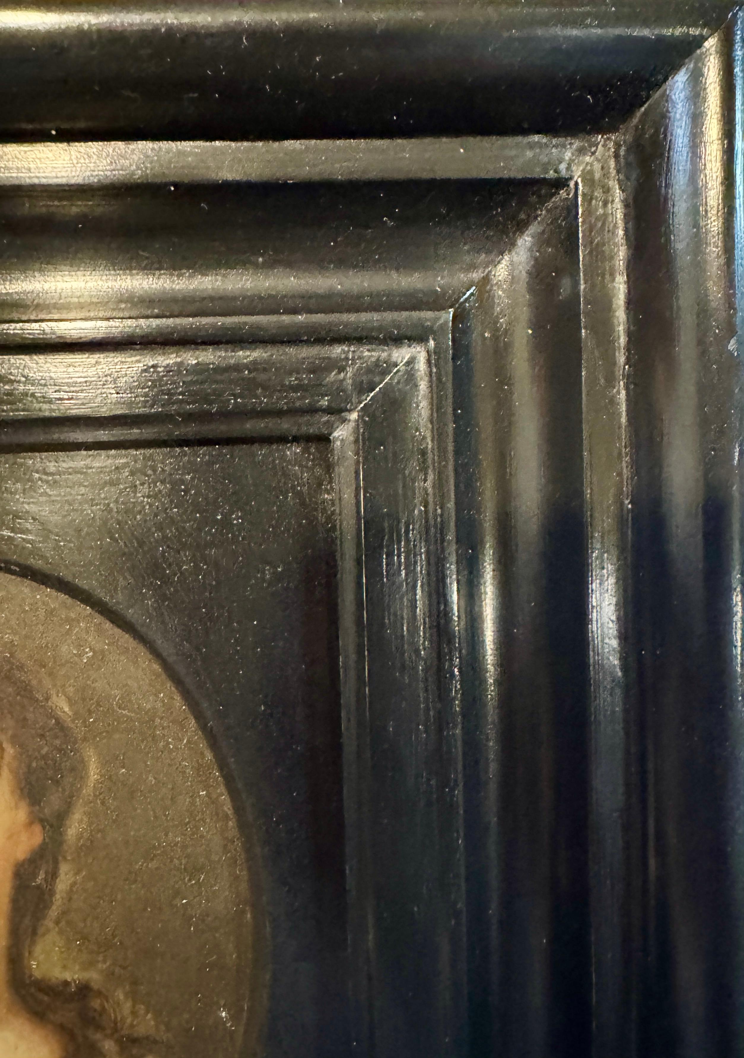 Oval 18th century Portrait of a Young girl, oil on copper - Black Figurative Painting by (Follower of) Sir Godfrey Kneller