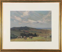 Follower of Sir J A Arnesby Brown (1866-1955) - Framed Oil, Summer Grazing