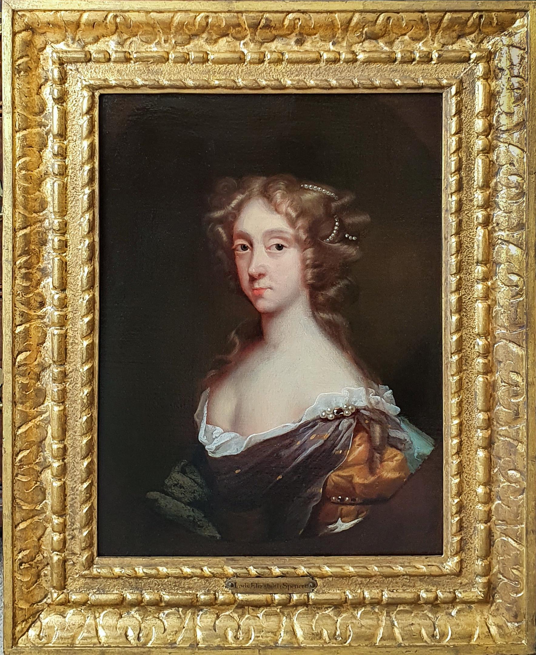 (Follower of) Sir Peter Lely Portrait Painting - Portrait of Elizabeth Spencer c.1665; Oil Painting, Manor House Provenance