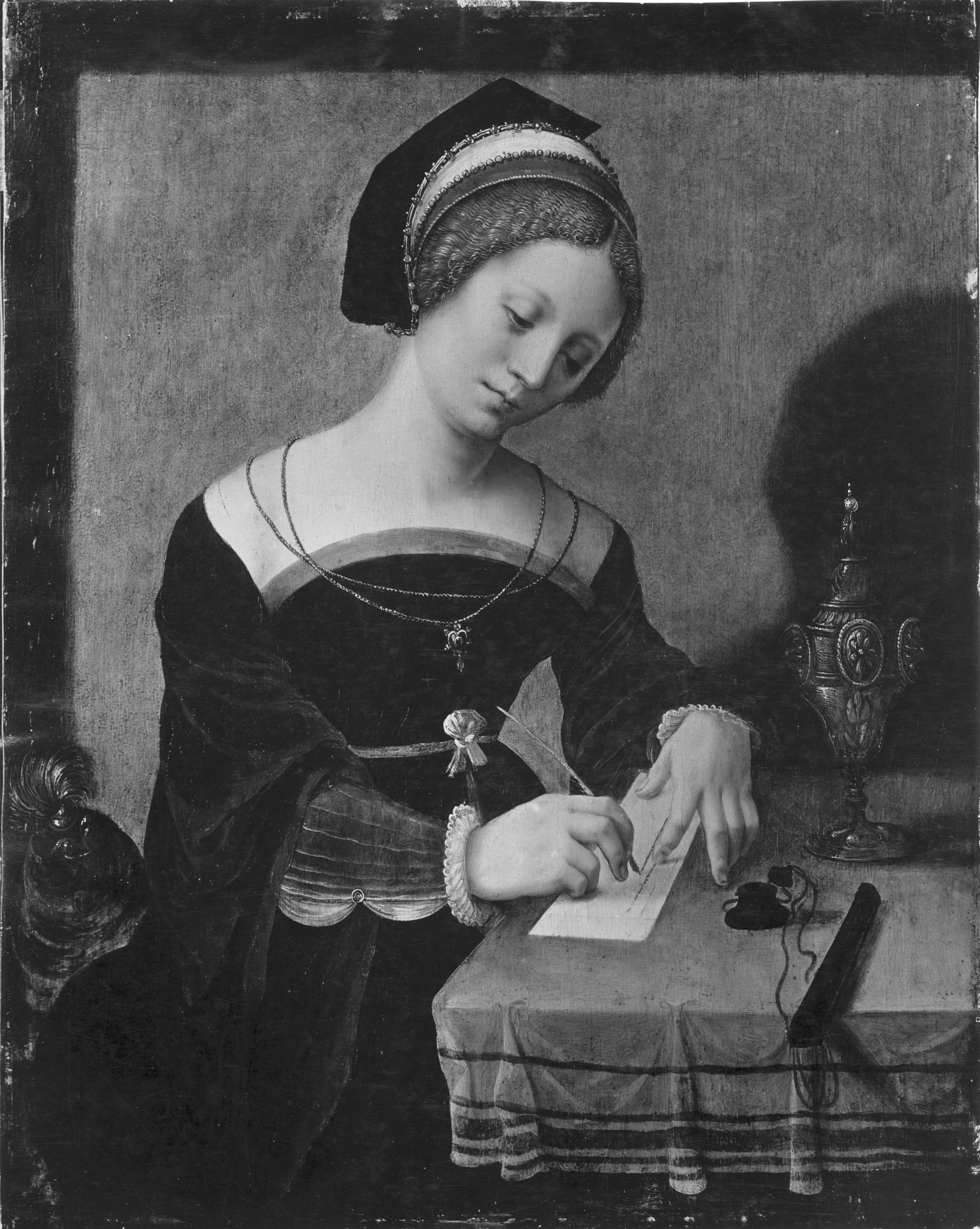 Eine faszinierende Lucretia von der Nachfolgerin des Meisters der weiblichen Halblängen im Angebot 11