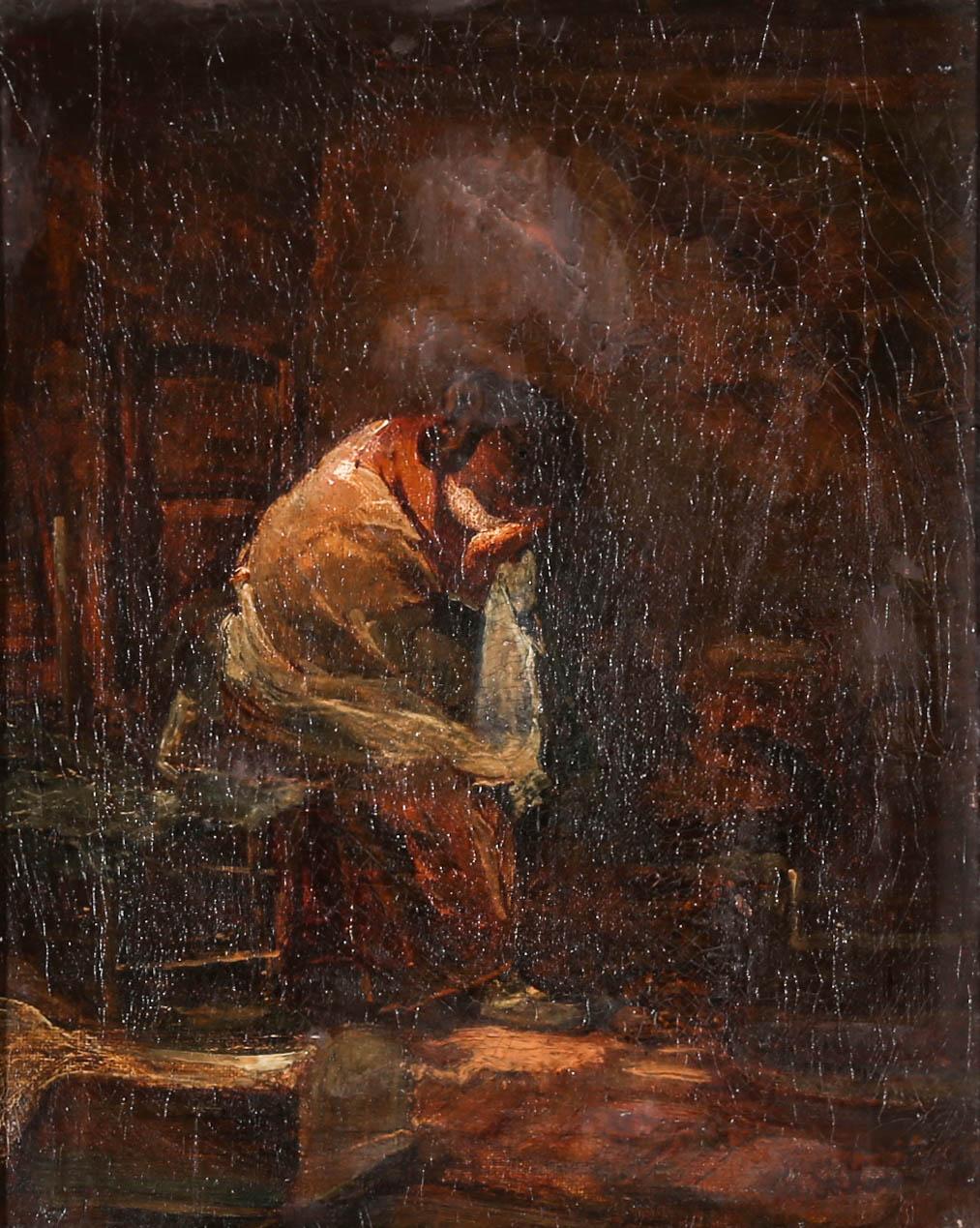 Sude de Walter R. Sickert RA RBA - Huile de la fin du XIXe sicle, Mre de deuil - Painting de Follower of Walter R. Sickert RA RBA