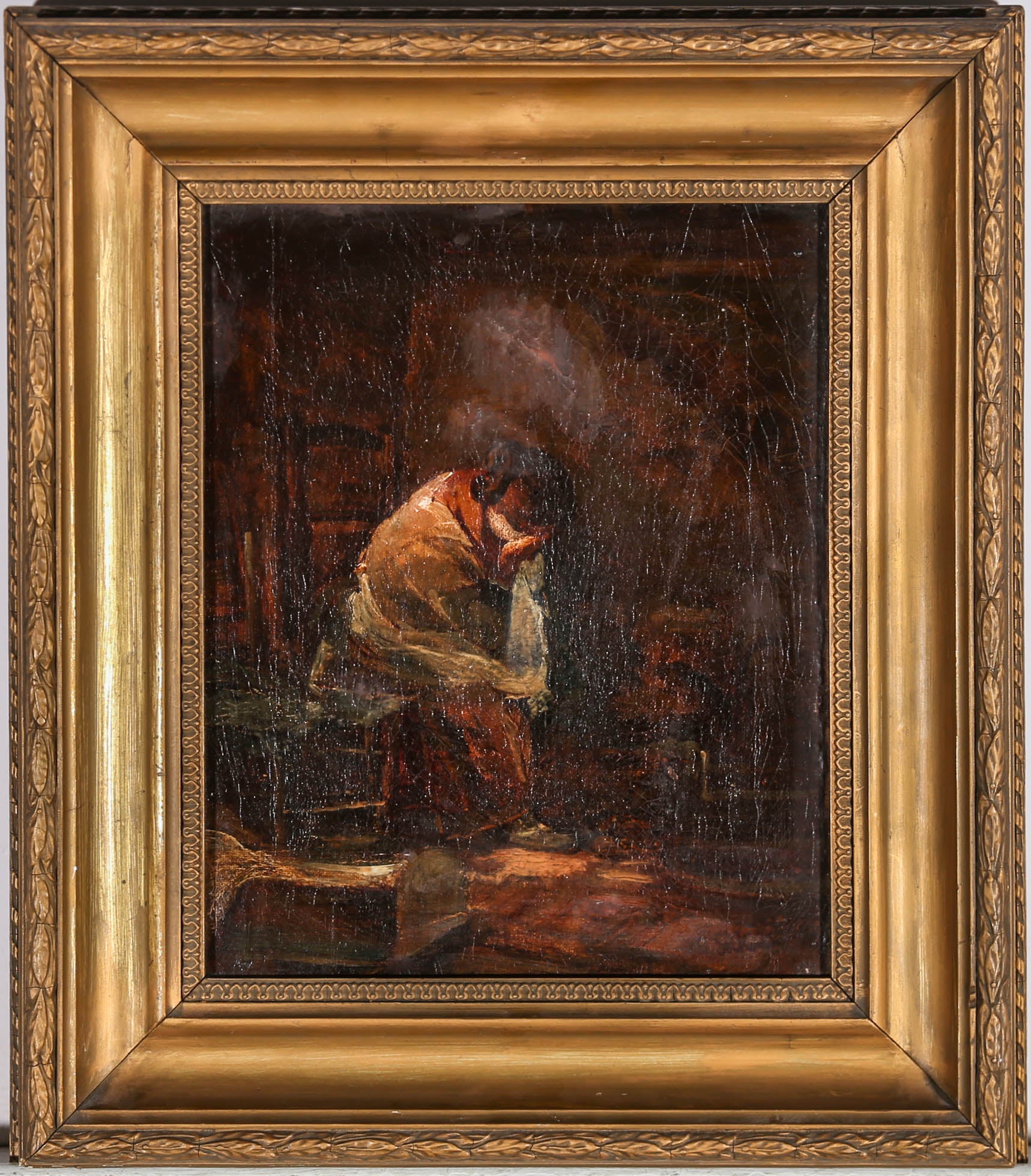 Figurative Painting Follower of Walter R. Sickert RA RBA - Sude de Walter R. Sickert RA RBA - Huile de la fin du XIXe sicle, Mre de deuil