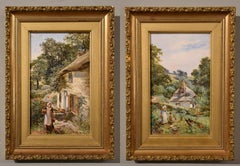 Ölgemälde von William Henry Pike "Webley Well Cottage, Noss, Devon"
