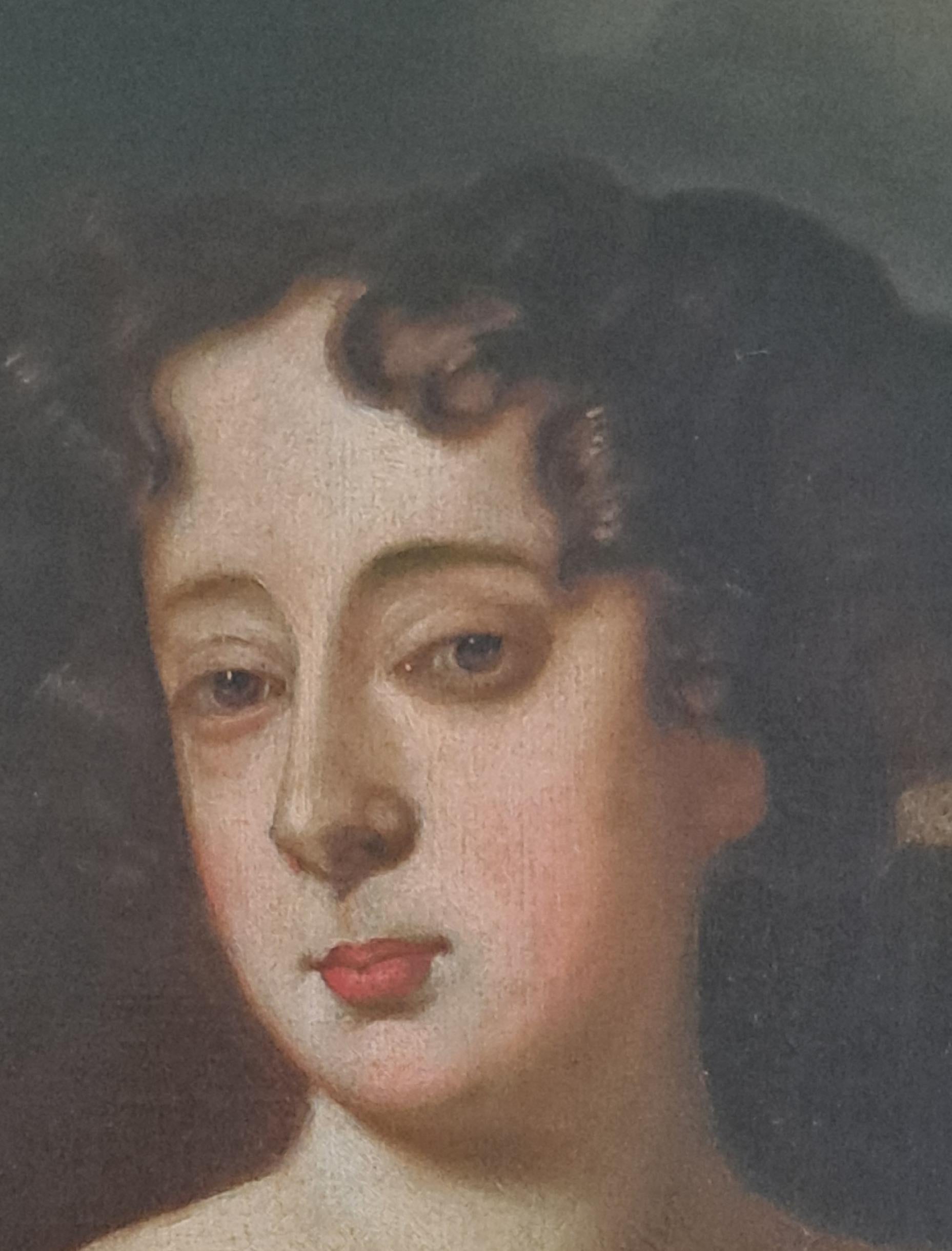 Portrait de la reine Marie II du XIXe siècle réalisé par William Wissing (photo jointe) - Maîtres anciens Painting par follower of William Wissing