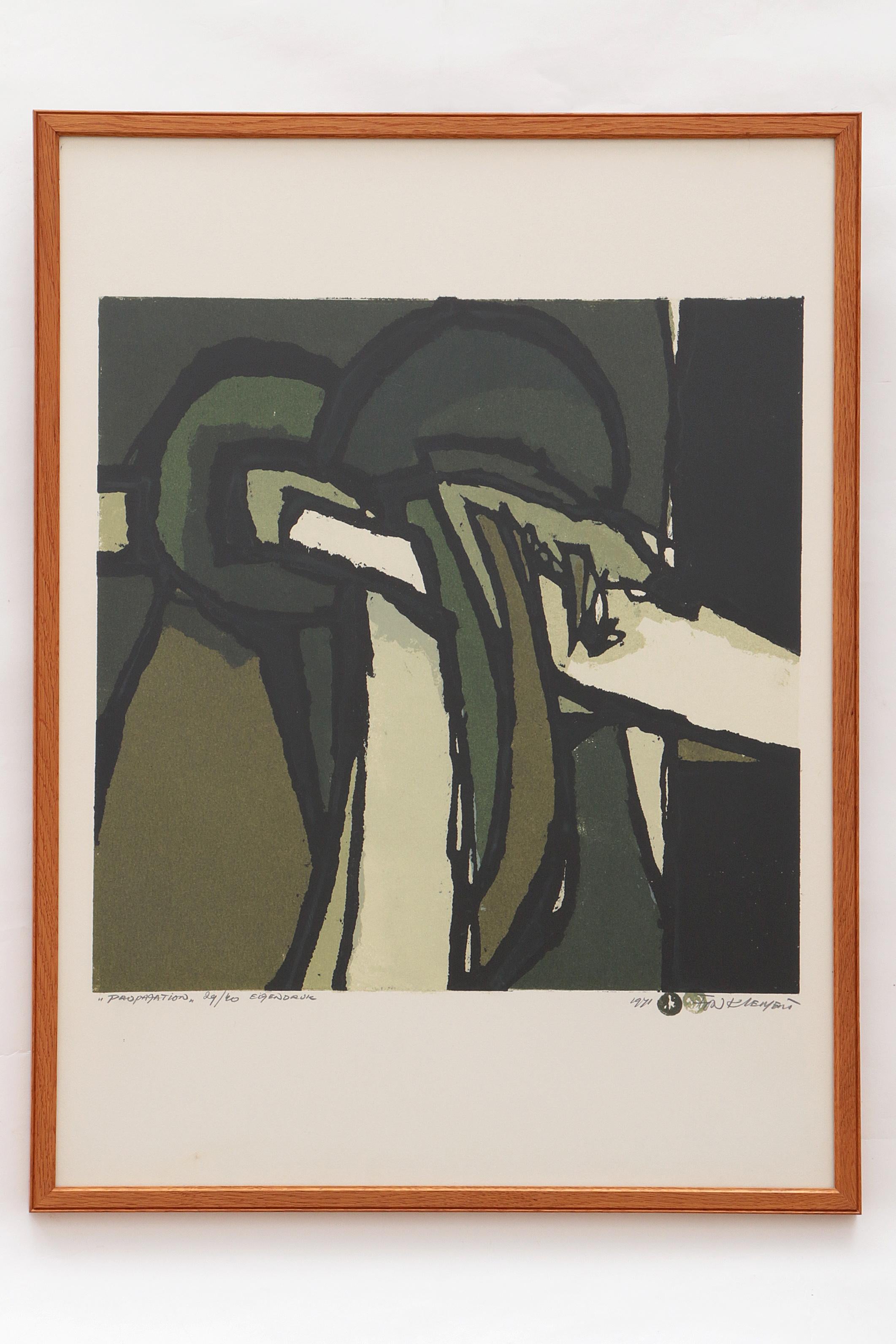 Fon Klement (1930-2000) „Propagation“, signiert mit 29/40 eigenen Druck, 1971 (Arts and Crafts) im Angebot