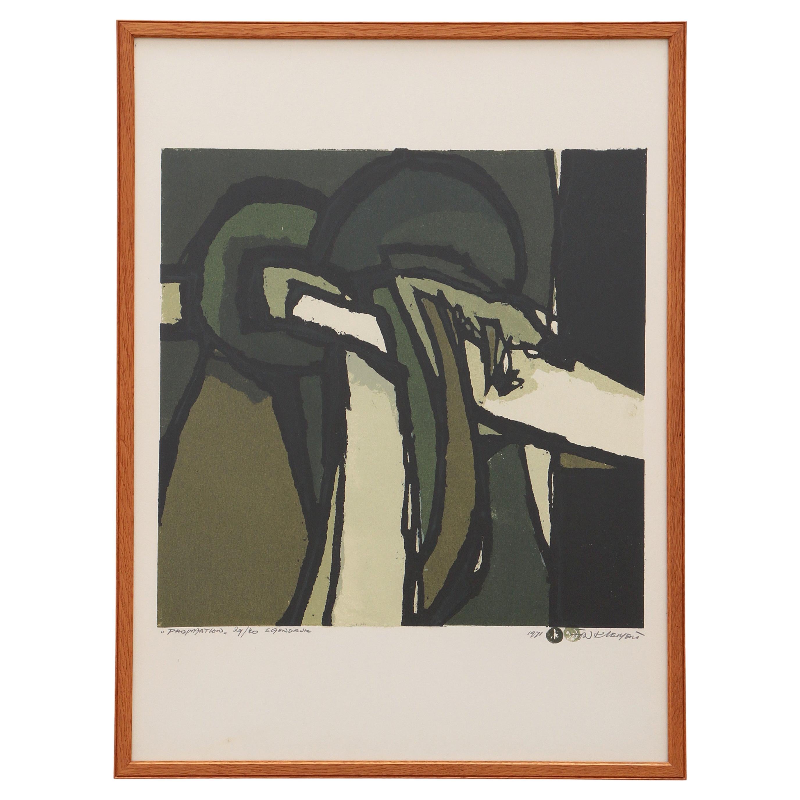 Fon Klement (1930-2000) 'Propagation', signed with 29/40 own print, 1971 For Sale