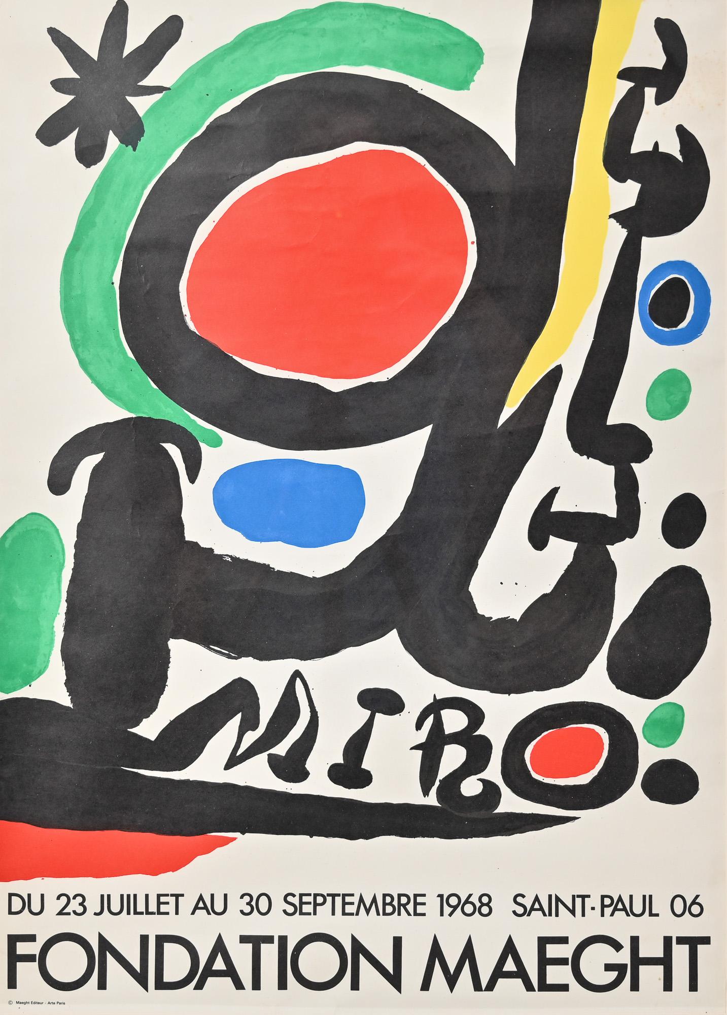 Mid-19th Century Fondation Maeght Joan Miro Abstract Poster 1968 For Sale