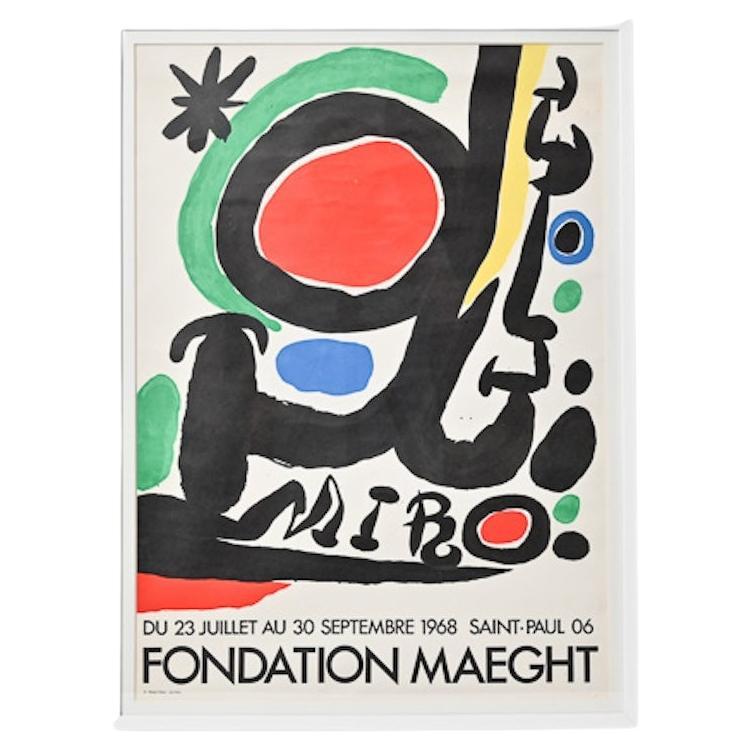 Fondation Maeght Joan Miro Abstract Poster 1968 For Sale