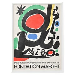 Antique Fondation Maeght Joan Miro Abstract Poster 1968