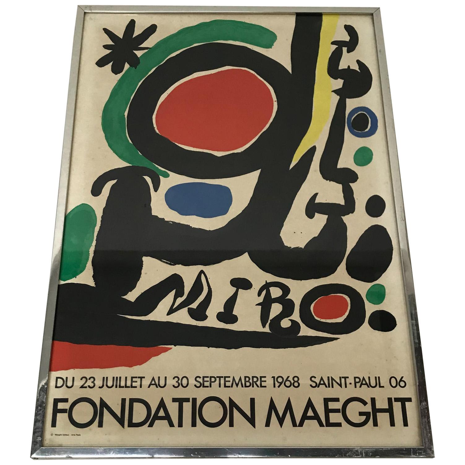 Fondation Maeght Joan Miro Abstract Poster, 1968, Paris, France