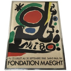 Affiche abstraite de la Fondation Maeght Joan Miro, 1968, Paris, France