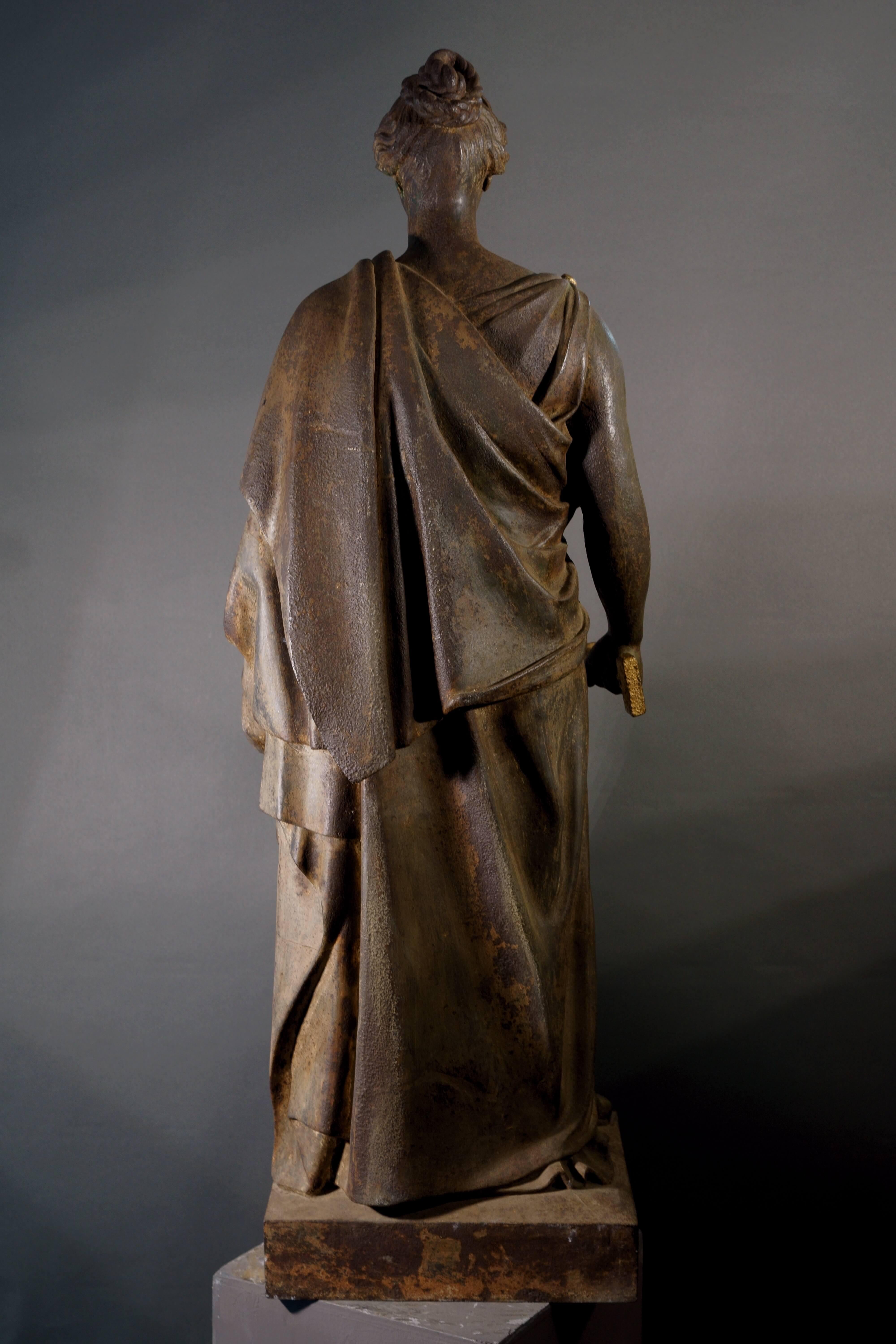 Imponente Statua in Ghisa Francese XIX secolo Fonderia di Tusey  