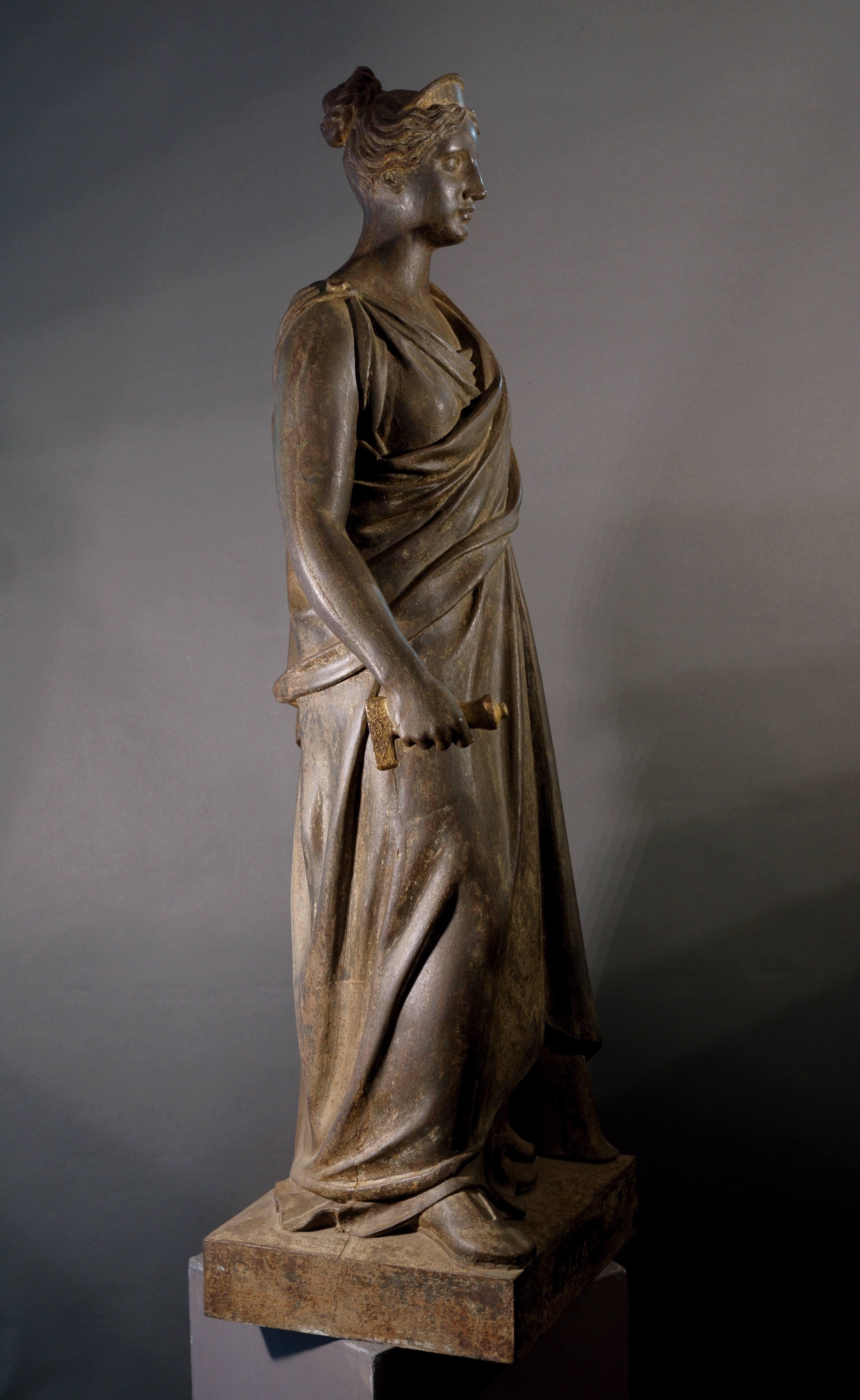 Imponente Statua in Ghisa Francese XIX secolo Fonderia di Tusey  
