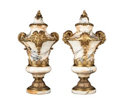 Pair of 19th century sculpture vases - Marble Bronze Gilded Paris