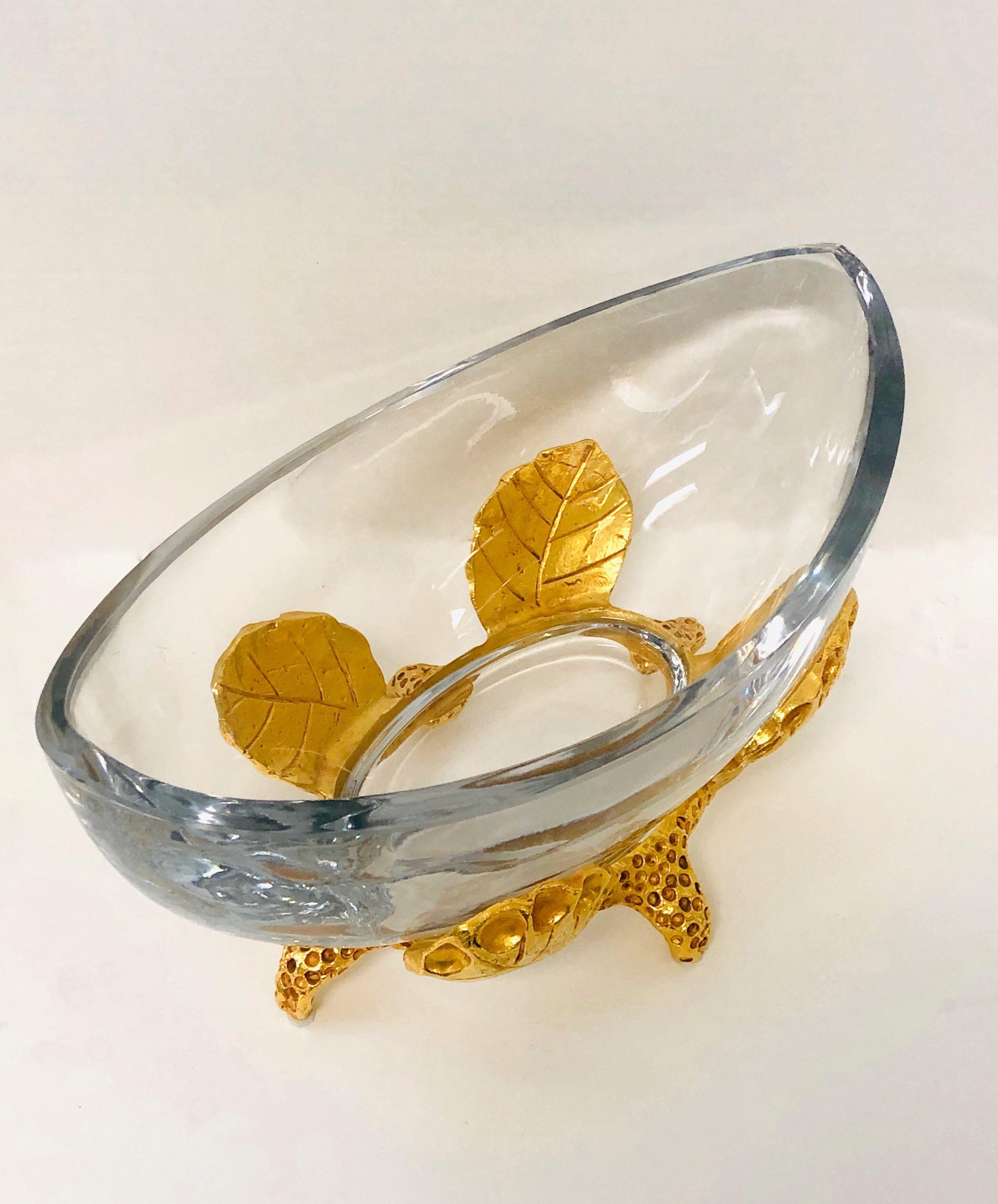 Fondica Bronzo e Cristallo Grande  Centrotavola con ciotola di Mathias 3