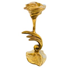 Fondica Casenove French 1980 Bronze Floral Candle Holder