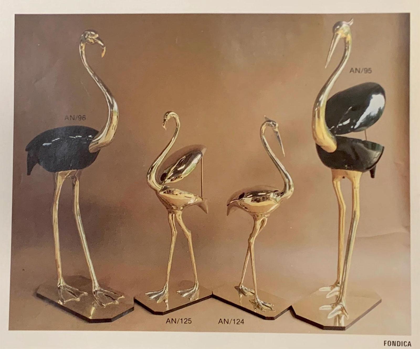 Flamingo in Lebensgröße aus Messing mit Aufbewahrungsfach aus Messing von Fondica, 1970er Jahre im Angebot 3