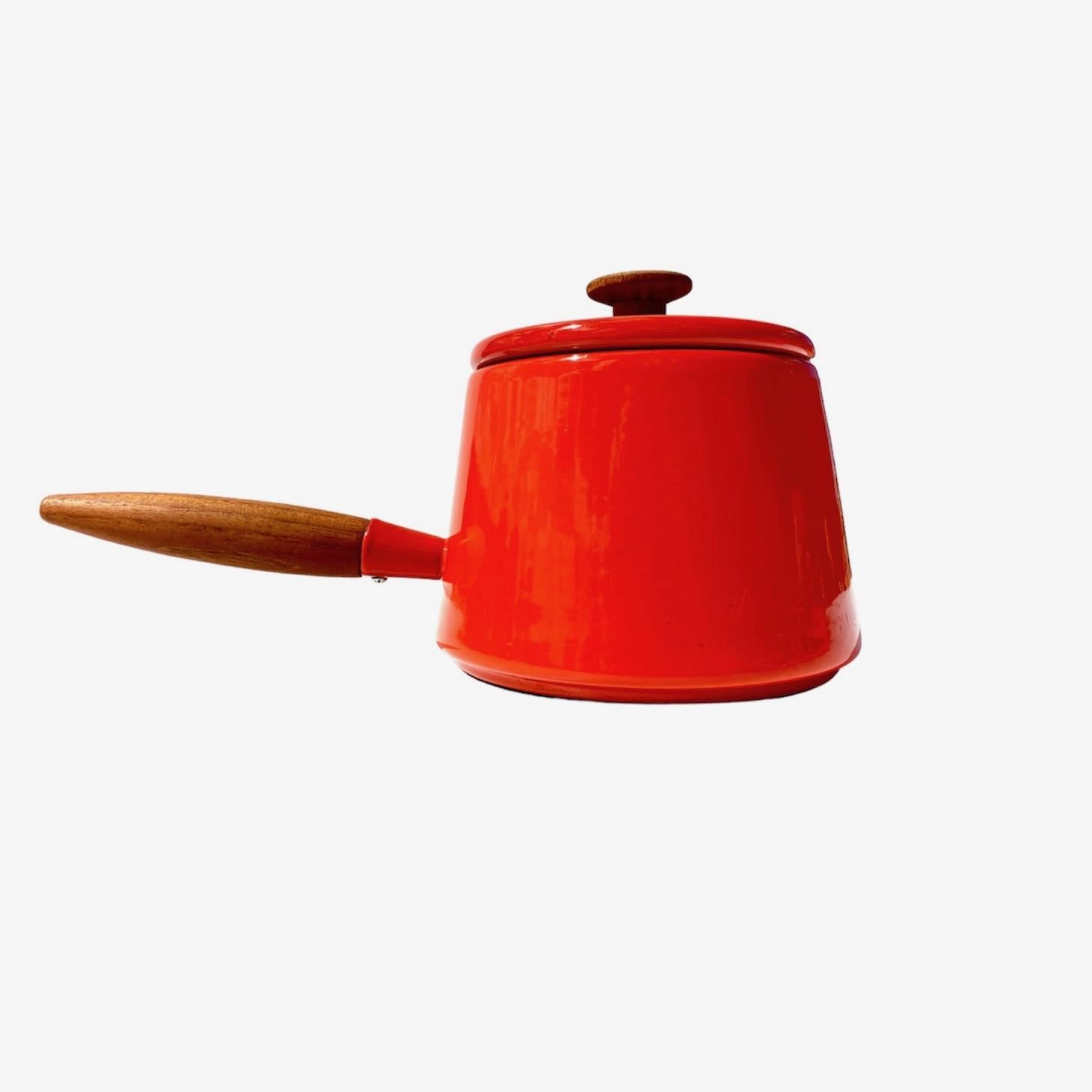 Émail Pot à fondue  Avec 9 fourchettes de Copco, vers les années 1960 en vente