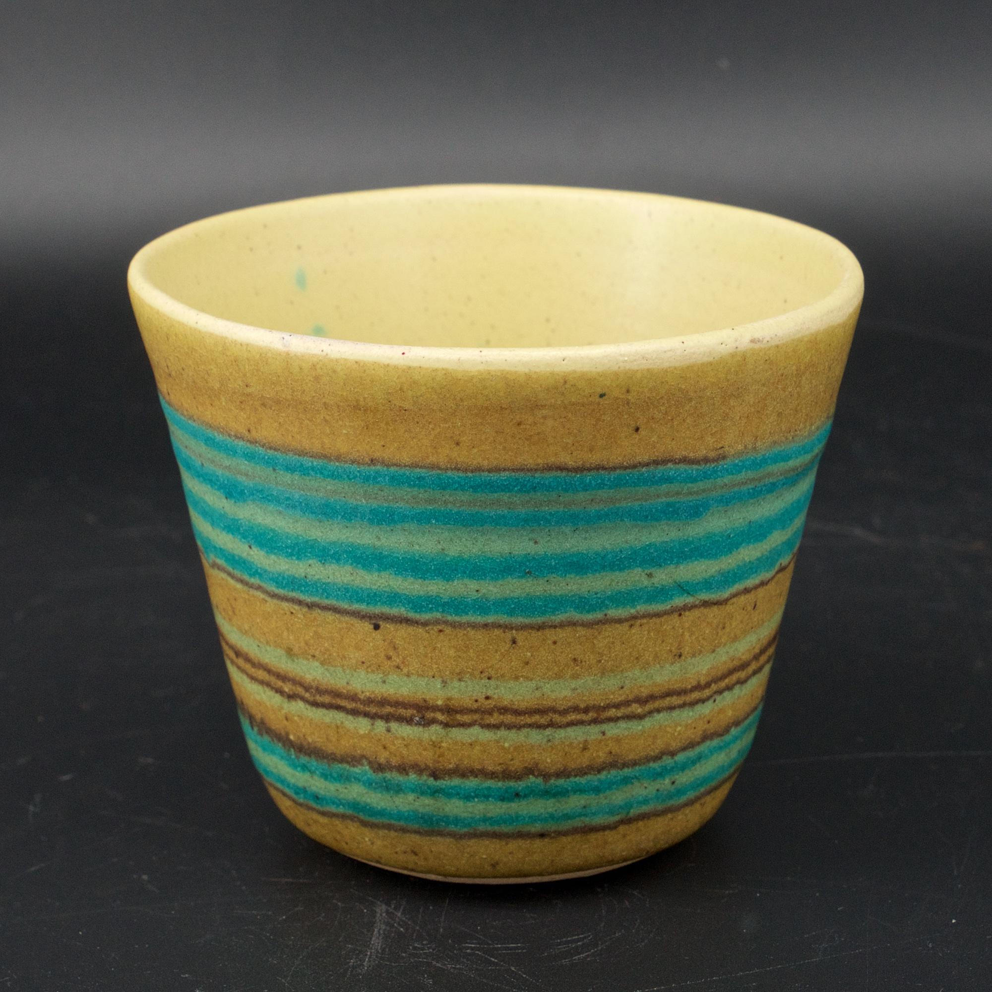 American Fong Chow for Glidden Green Mesa Artware Stoneware Vessel Vase Cup