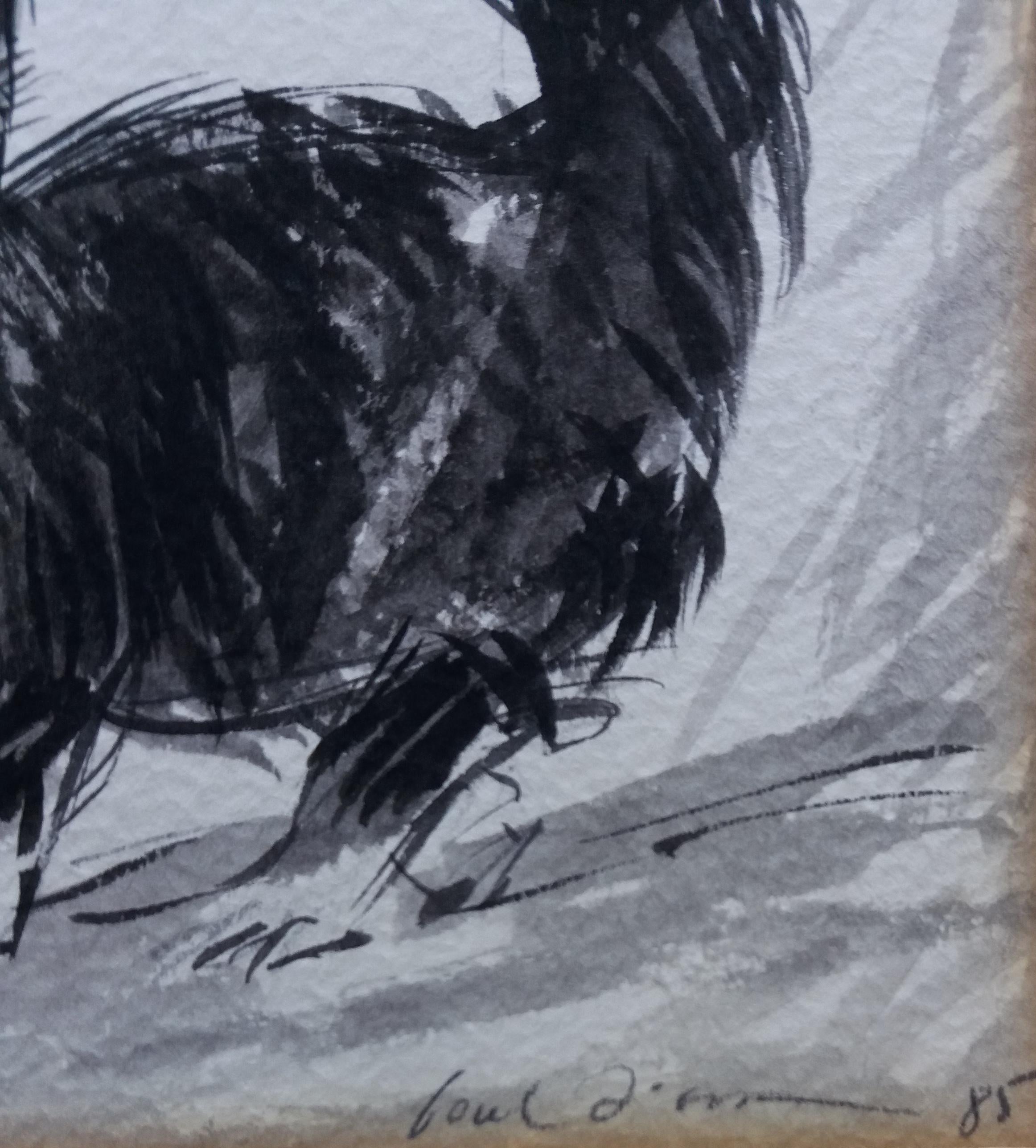 Font Diaz 13 Black Cat originale  disegno a inchiostro pittura realista 2