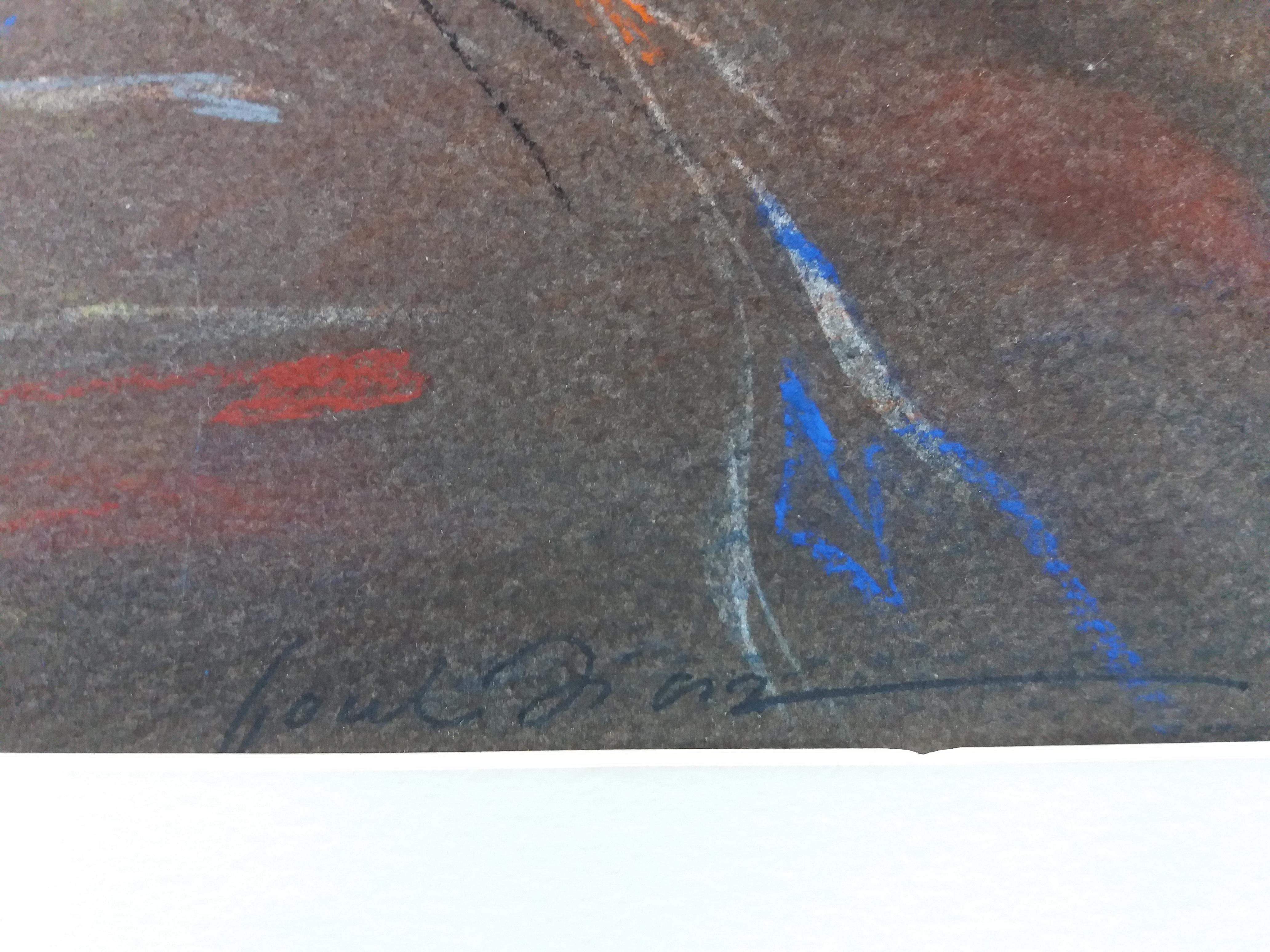 Font Diaz  Colors original abstract pastel Painting For Sale 1