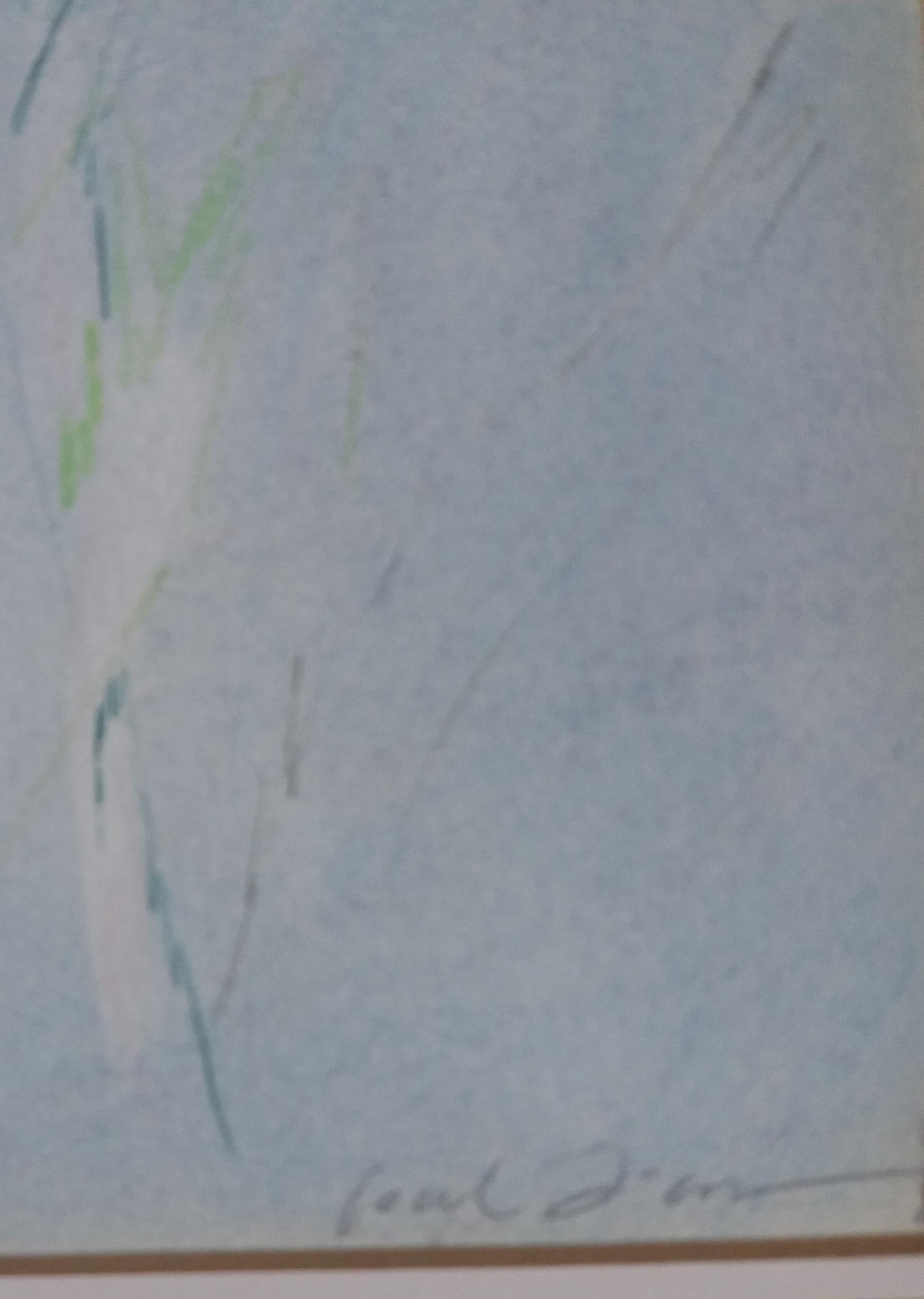 Font Diaz Little Blue  pittura astratta originale a pastello in vendita 2