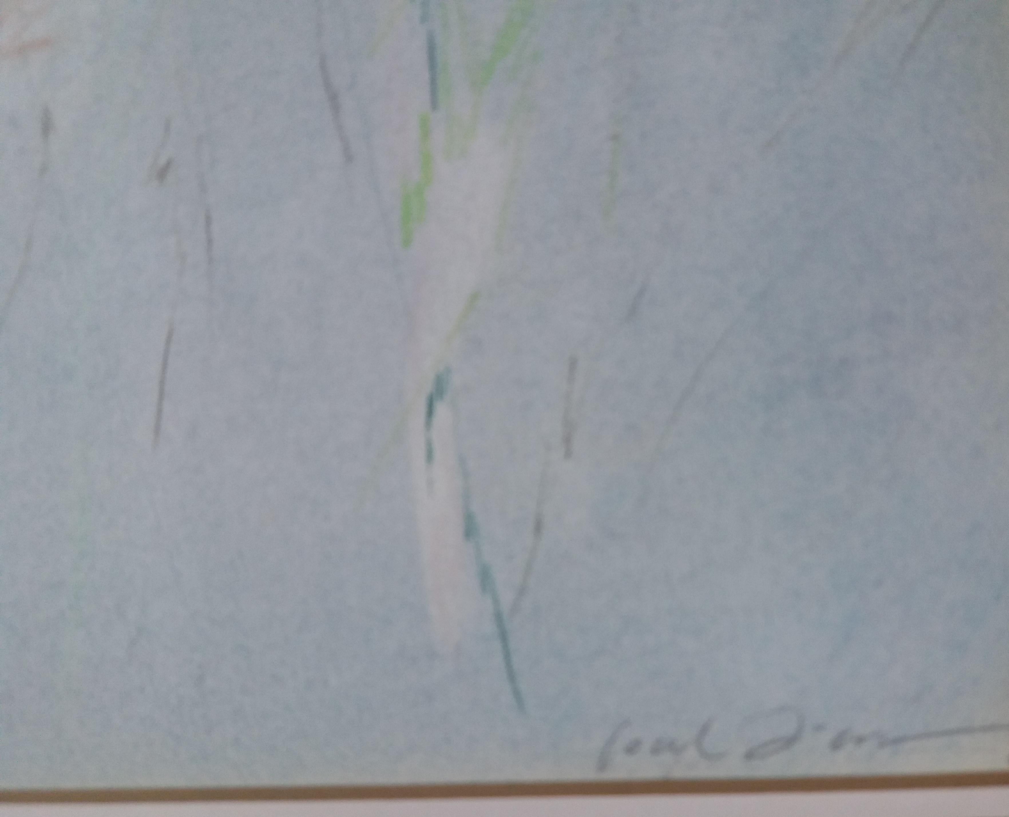 Font Diaz Little Blue  pittura astratta originale a pastello in vendita 3
