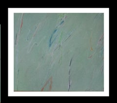 Font Diaz    Petite peinture abstraite verte originale au pastel