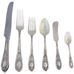 Fontaine by International Sterling Silver Flatware Set 8 Service 65 Pcs "L" Mono