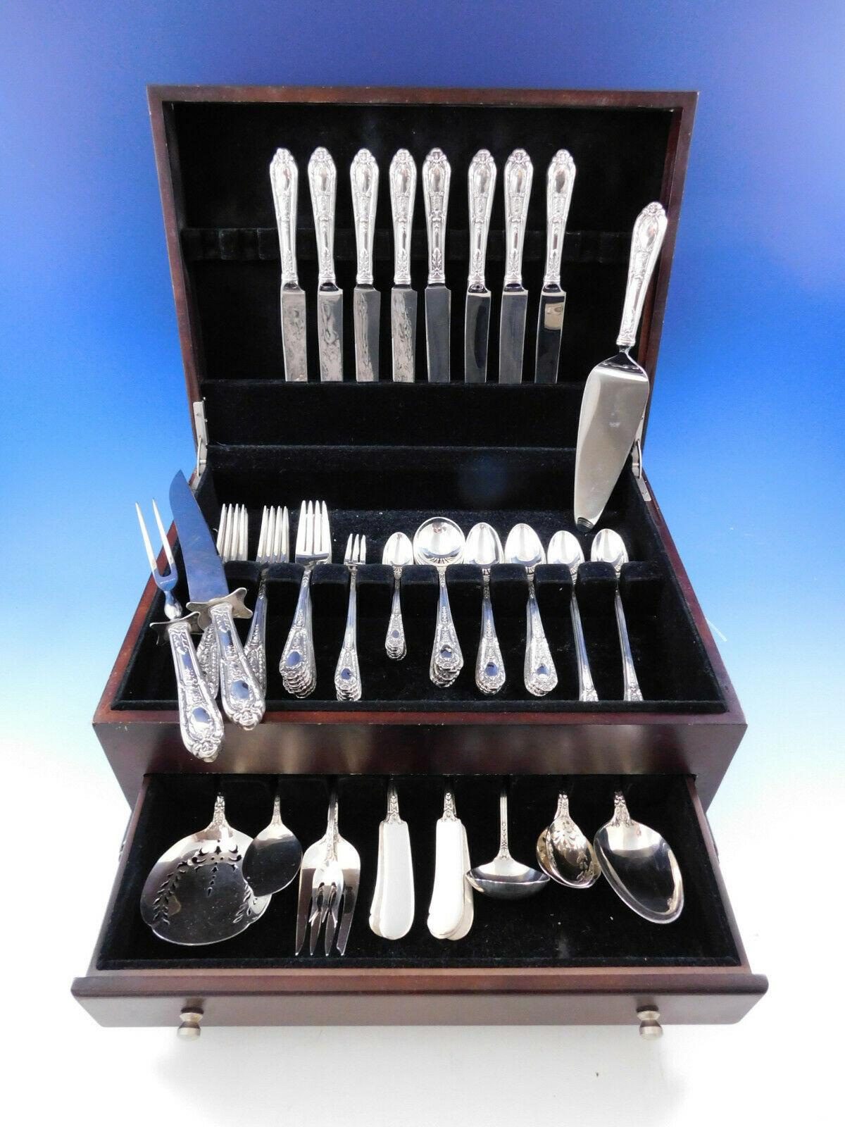 Superb Fontaine by International sterling silver flatware set - 83 pieces. This set includes:

8 knives, 9