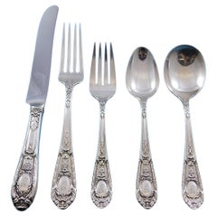 Antique Fontaine by International Sterling Silver Flatware Set Service 60 Pcs F Mono