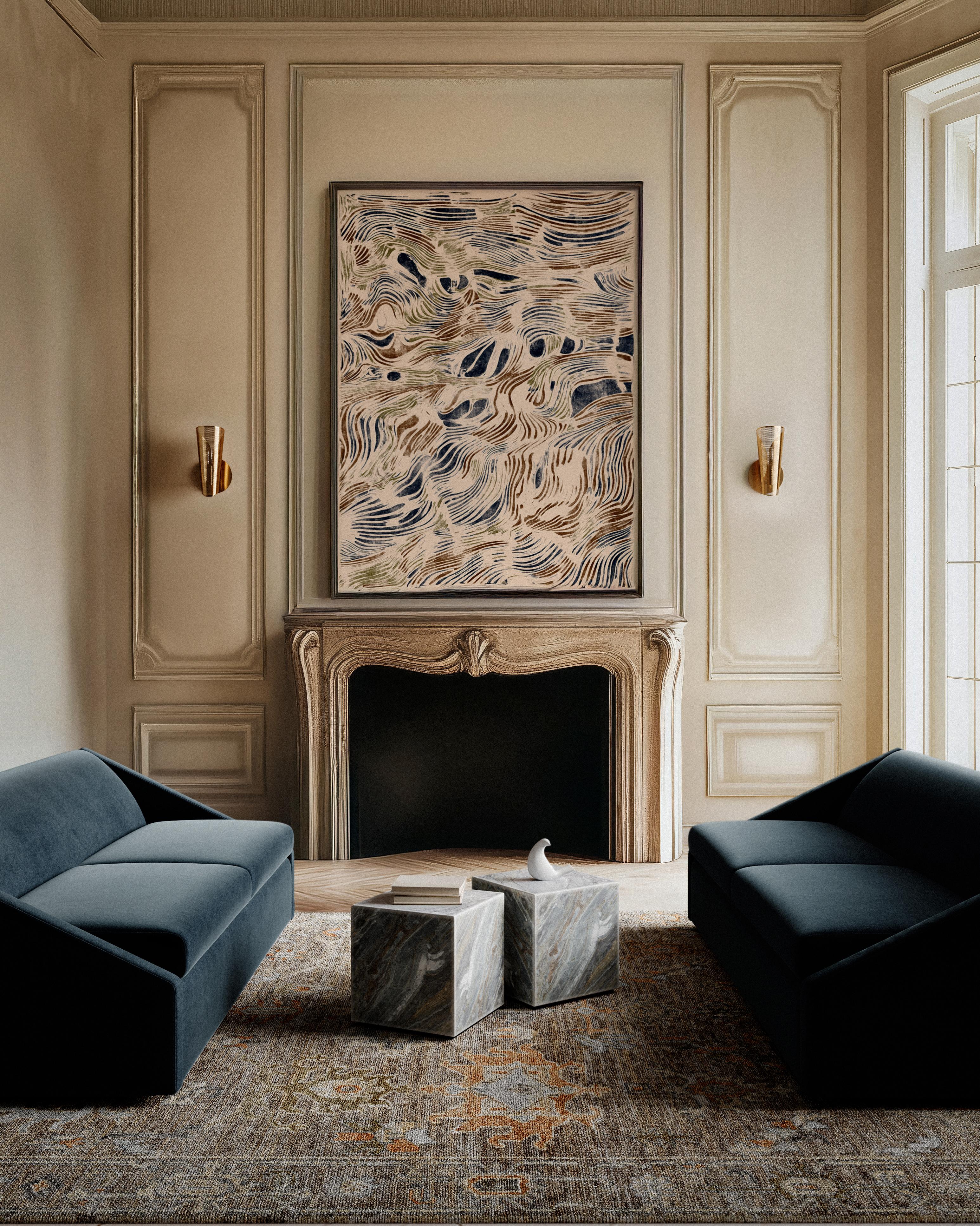 Fontaine-Sofa aus plüschigem Samt von Christiane Lemieux im Angebot 1