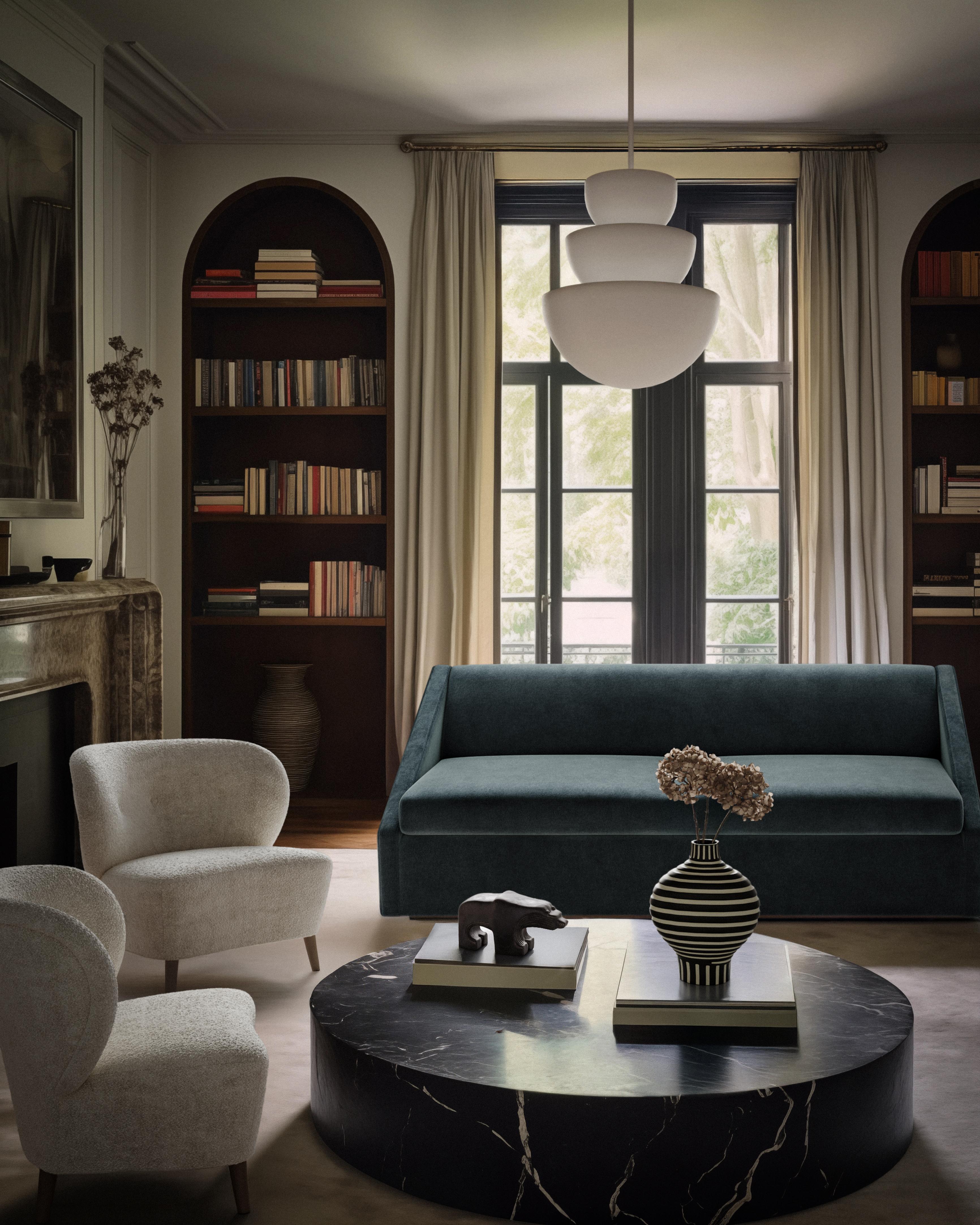 Fontaine-Sofa aus plüschigem Samt von Christiane Lemieux im Angebot 2