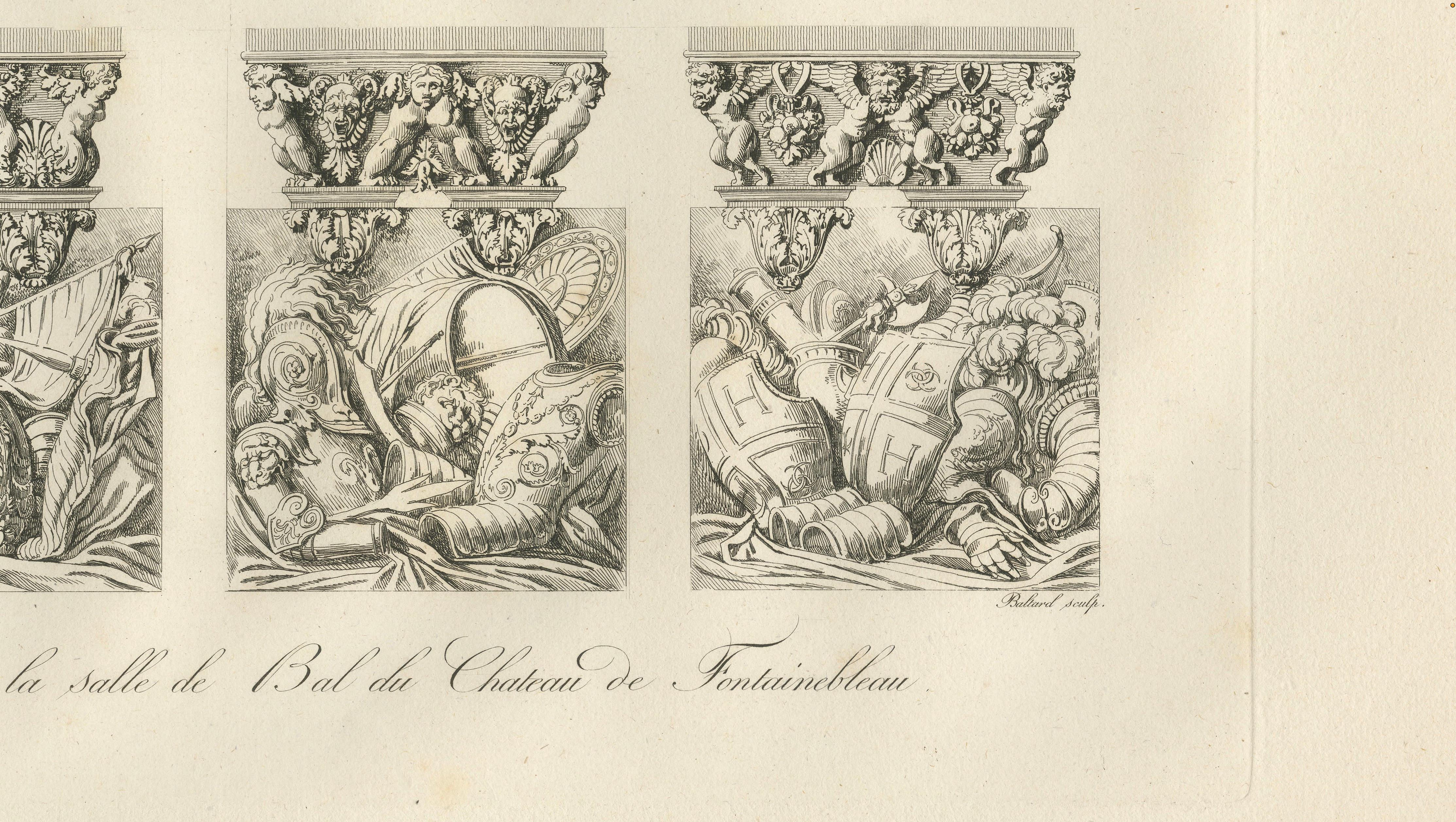Fontainebleau Ballroom Consoles - Engraving by Baltard after Primaticcio, 1803