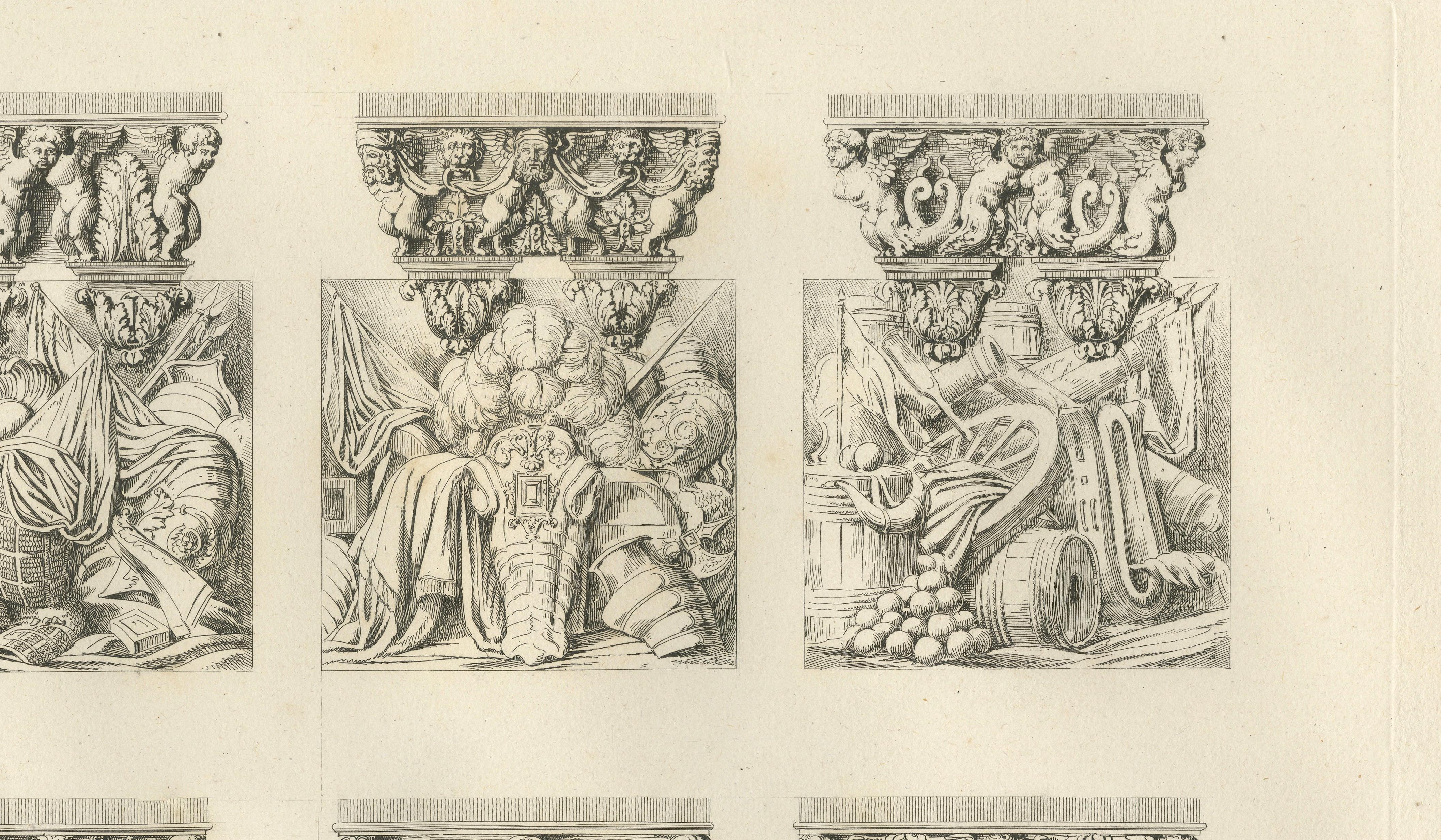 Fontainebleau Ballroom Consoles - Engraving by Baltard after Primaticcio, 1803