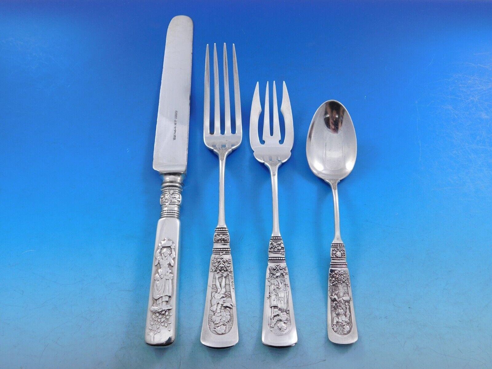 Fontainebleau by Gorham Sterling Silver Flatware Set for 12 Service 87 pc Dinner For Sale 3