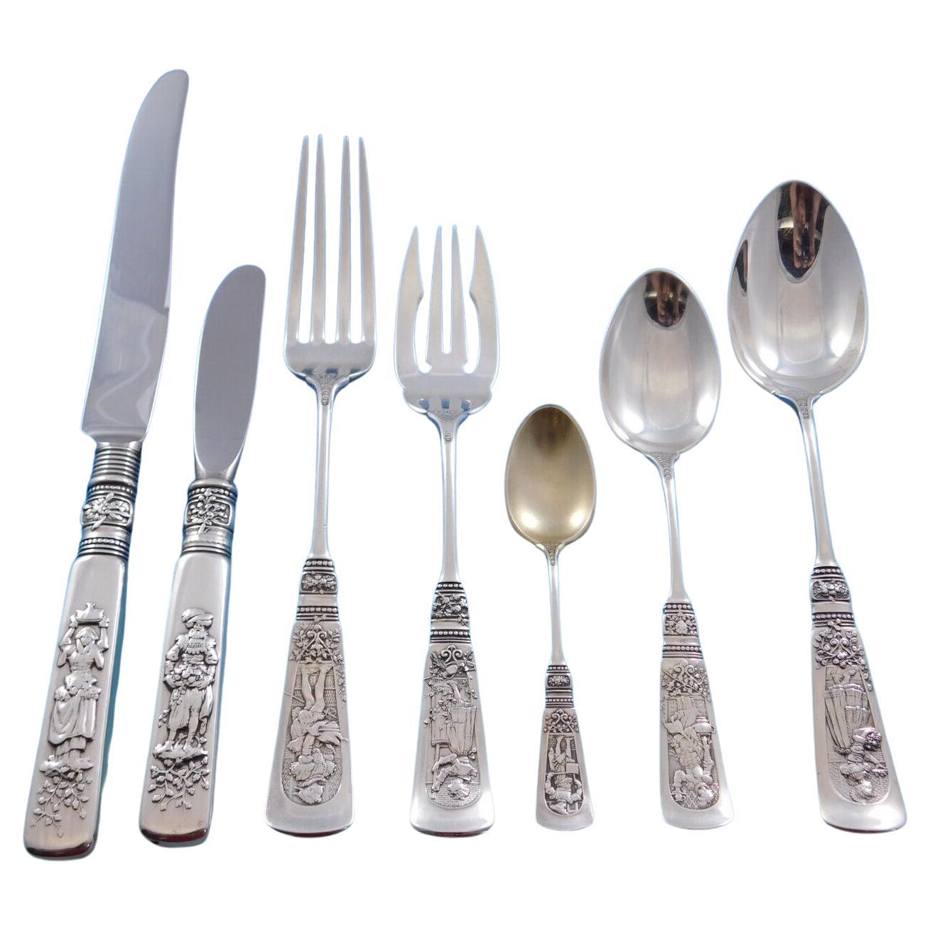 Golden Ribbon Edge by Gorham Stainless Steel Flatware Set Service for 8