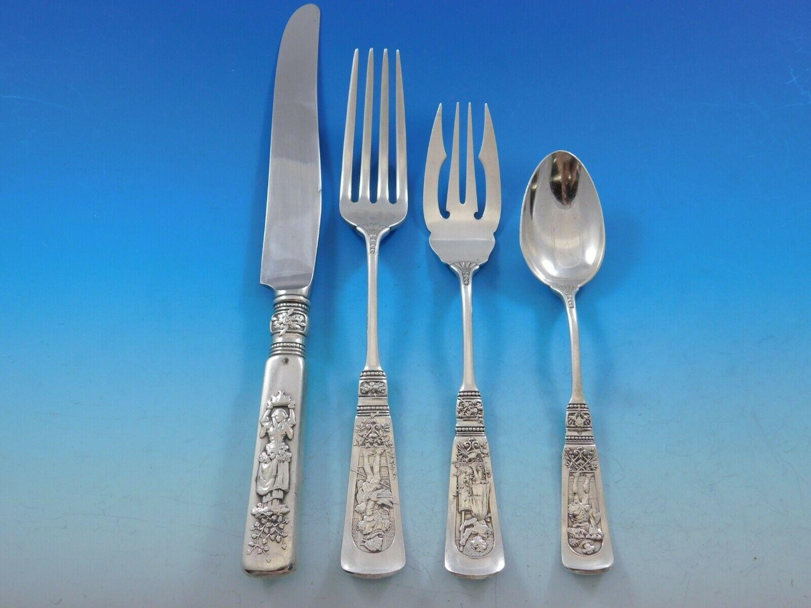 Ensemble de couverts en argent sterling pour 8 personnes, 73 pièces, Fontainebleau par Gorham Excellent état - En vente à Big Bend, WI