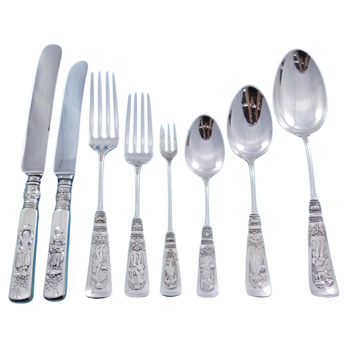 Fontainebleau by Gorham Sterling Silver Flatware Set Service 102 pcs Dinner For Sale