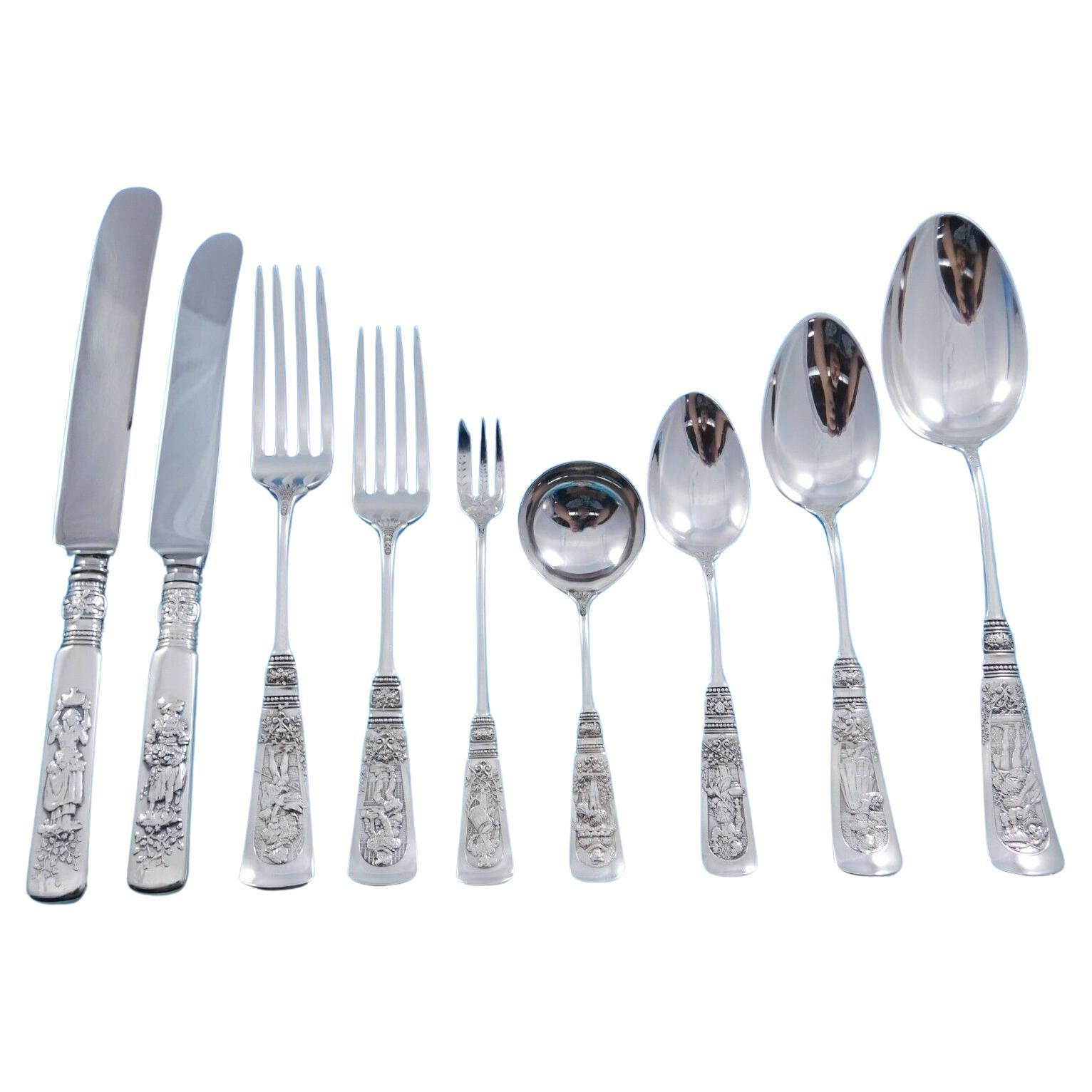 King by Gorham Sterling Silver Flatware Set Monumental Service