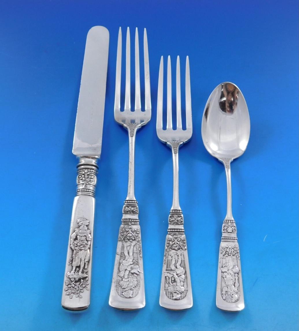 Fontainebleau by Gorham Sterling Silver Flatware Set Service 79 pieces Figural For Sale 6