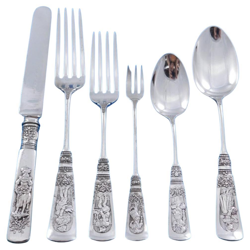Fontainebleau by Gorham Sterling Silver Flatware Set Service 79 pieces Figural For Sale