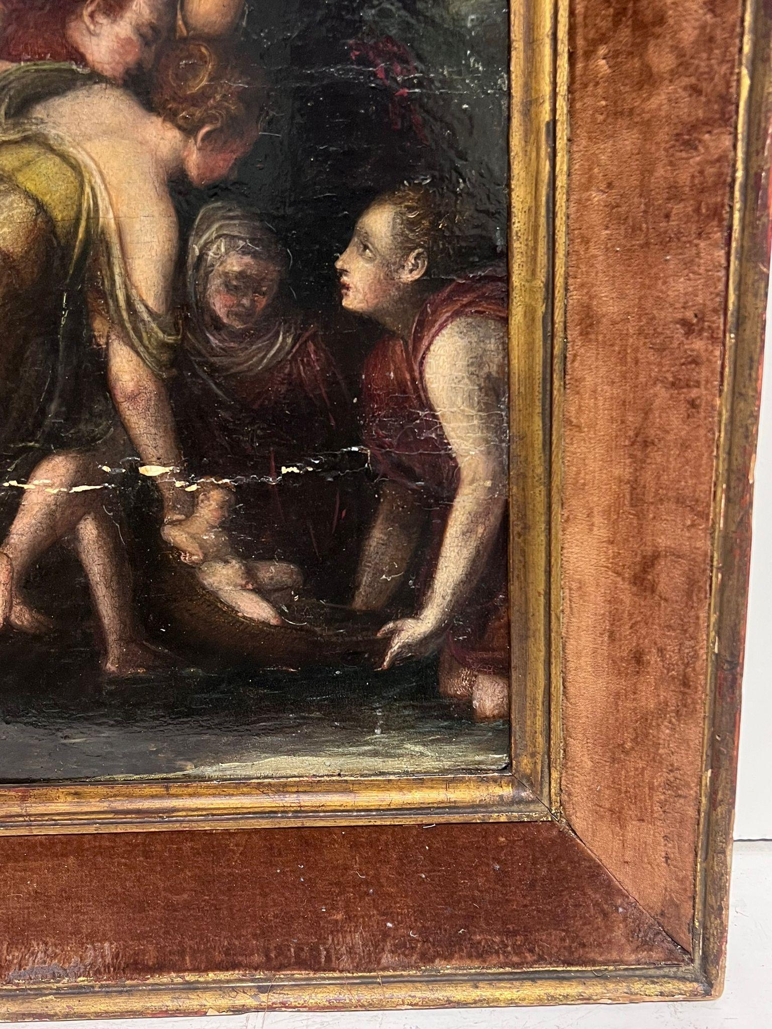 Enorme olio su pannello del 16° secolo della Scuola di Fontainebleau, olio su pannello per bambini in vendita 1
