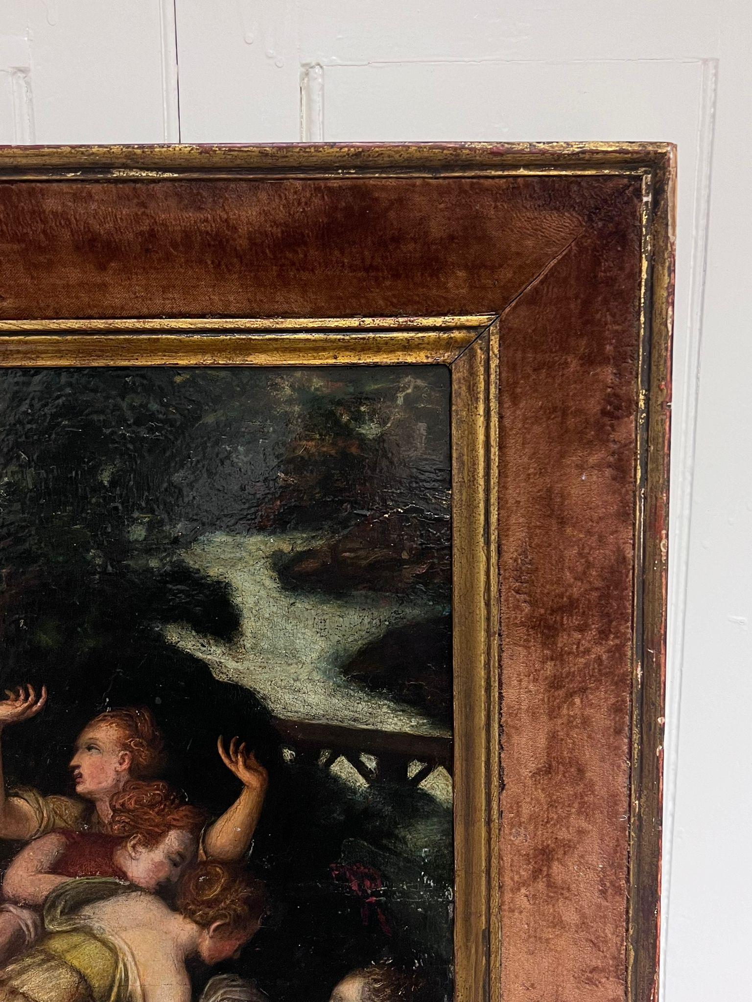 Enorme olio su pannello del 16° secolo della Scuola di Fontainebleau, olio su pannello per bambini in vendita 2