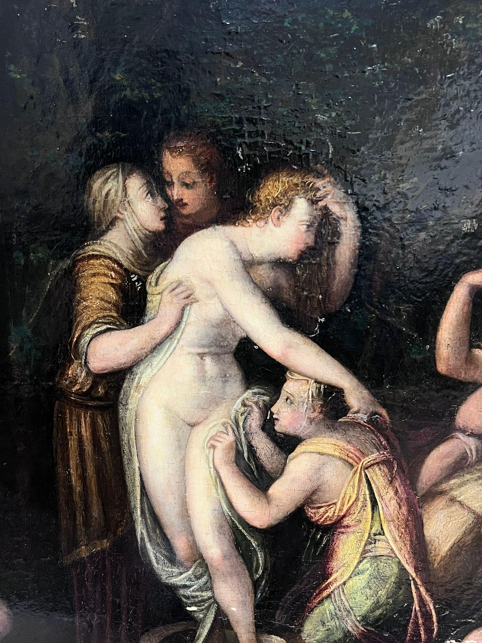 Enorme olio su pannello del 16° secolo della Scuola di Fontainebleau, olio su pannello per bambini in vendita 3