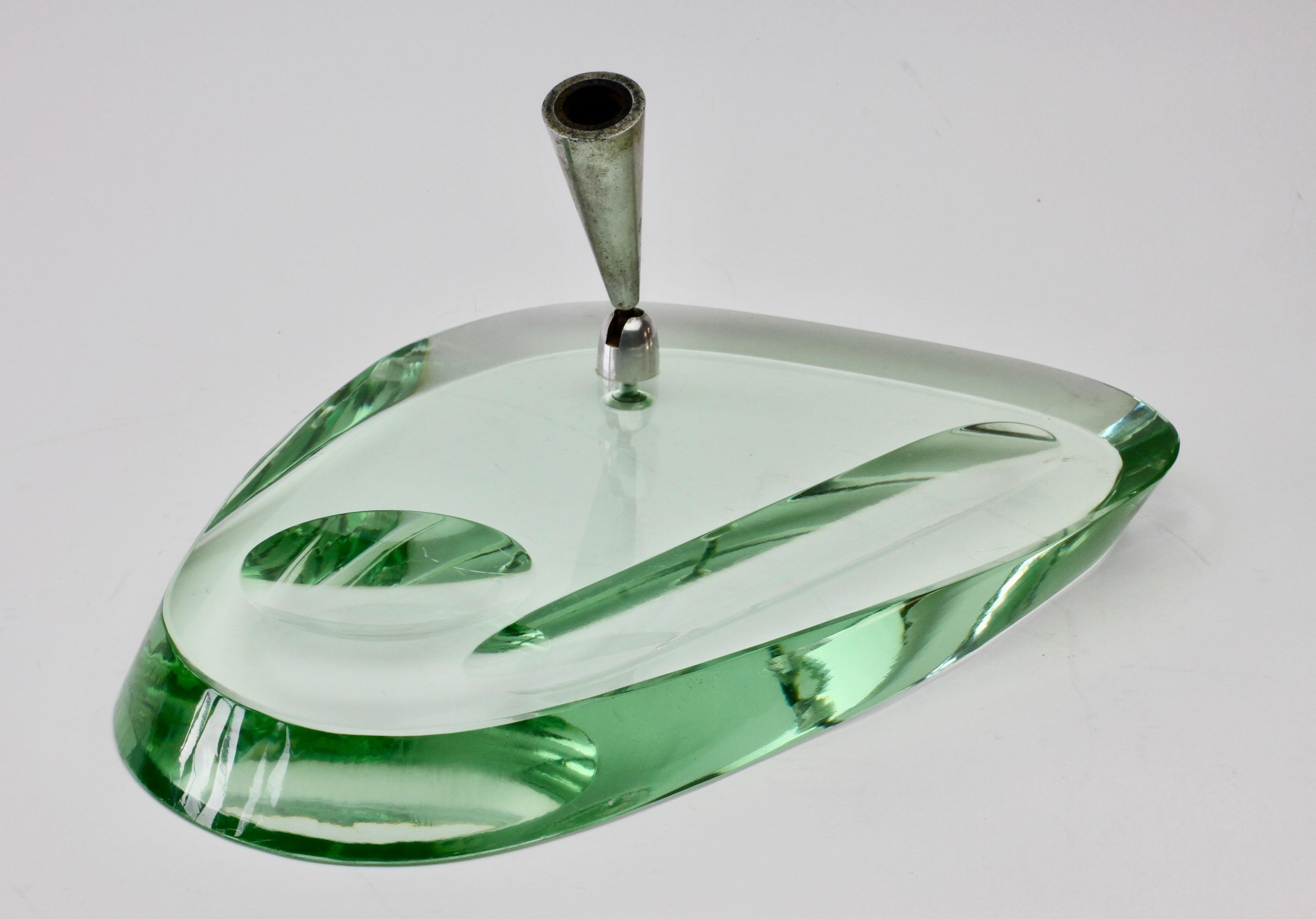 Fontana Arte 1950s Modernist Glass Pen Holder or Stand and Ashtray Desk Set For Sale 3