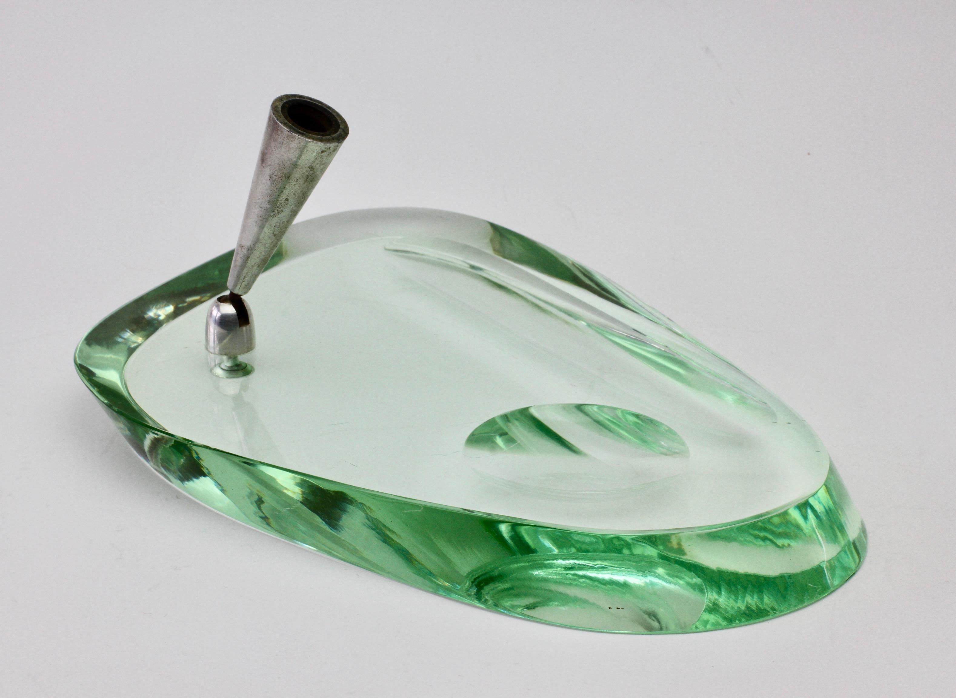 Fontana Arte 1950s Modernist Glass Pen Holder or Stand and Ashtray Desk Set For Sale 4