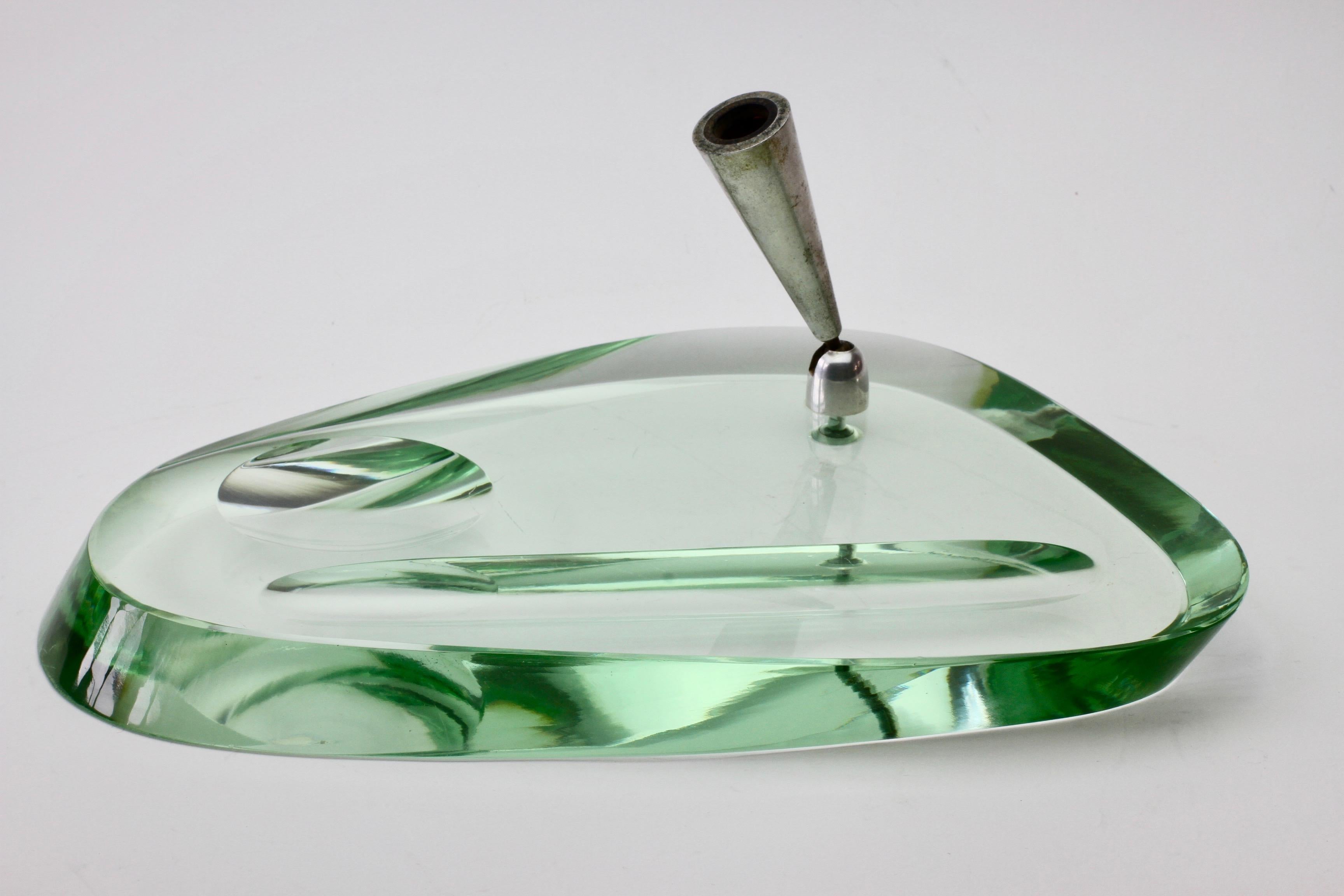 Fontana Arte 1950s Modernist Glass Pen Holder or Stand and Ashtray Desk Set For Sale 6