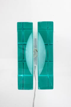 Fontana Arte 1960 Italia Milán Lámpara de sobremesa muy rara de cristal y herrajes